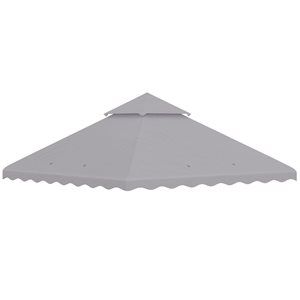 Outsunny 10 x 10-ft Grey Gazebo Replacement 2-Tier Canopy Cover