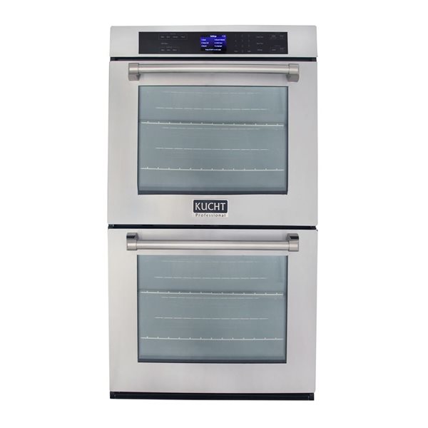 KUCHT 30-in 10-ft³ Self-Cleaning European Convection Double Electric Wall Oven - Stainless Steel