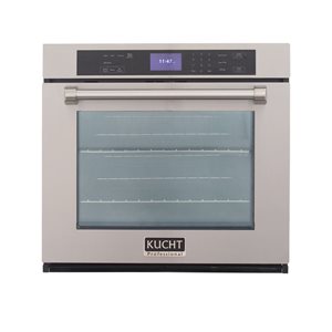 KUCHT 30-in 5-ft³ Self-Cleaning European Convection Single Electric Wall Oven - Stainless Steel