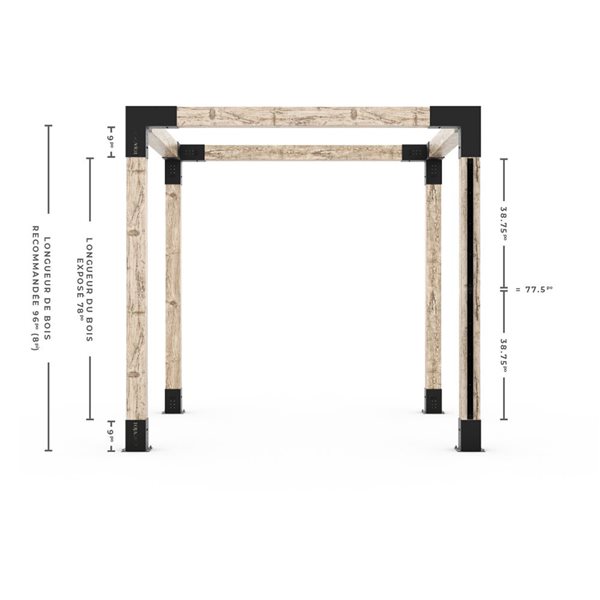 Toja Grid U Channel Privacy Metal Brackets for 6 x 6 Wood Posts - 2-Pack