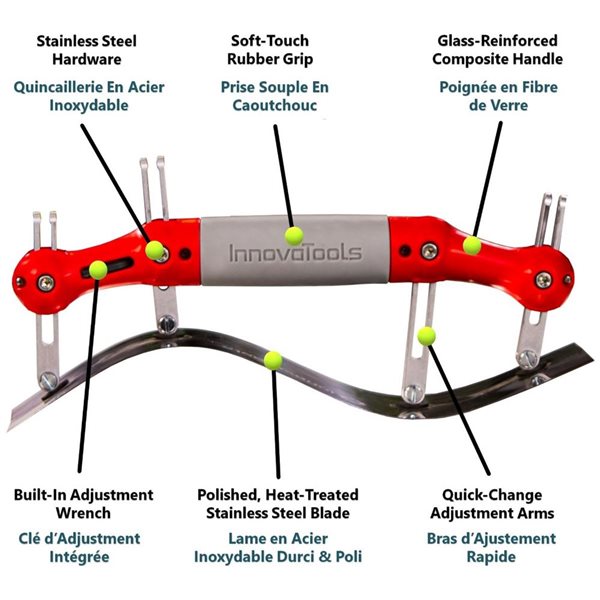 Innovatools 12-in Long Radius Adjustable Curved Trowel with Semi-Circle Ends