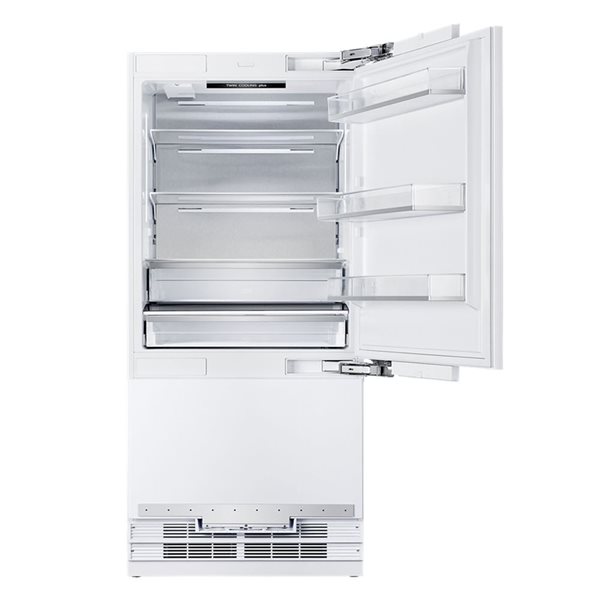 KUCHT 36-in 20-ft³ Counter-Depth Built-In Panel-Ready Bottom-Freezer Refrigerator - Stainless