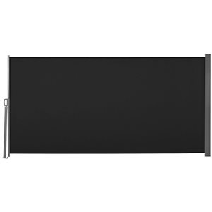 Auvent latéral rétractable de Outsunny, 118 x 63 po, noir