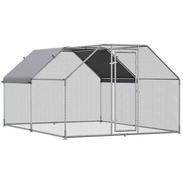 PawHut 9.2-ft x 12.5-ft Outdoor Backyard Galvanized Metal Walk-in ...