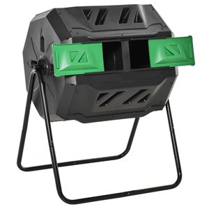 Outsunny Dual Chamber 360° Rotating Outdoor Composter Bin