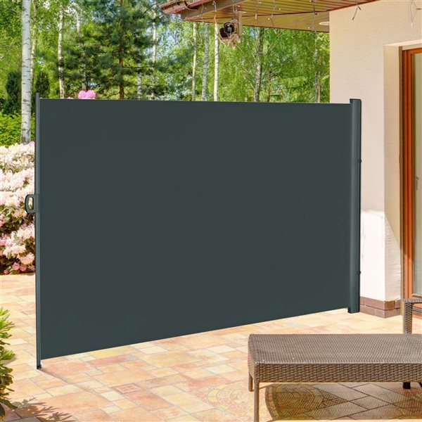 Outsunny 118-in x 63-in Retractable Grey Side Awning