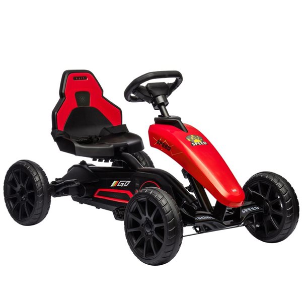 Aosom Red 4 EVA Wheels Powered Ride Kid Go Kart 370-291V00RD | RONA