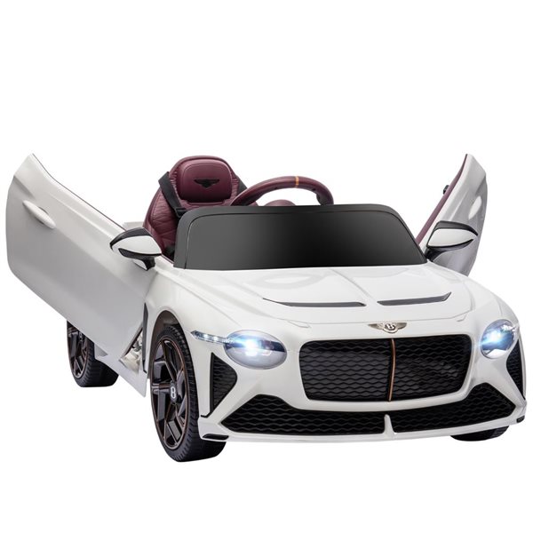 Aosom White 12V Electric Ride on Car with Butterfly Doors