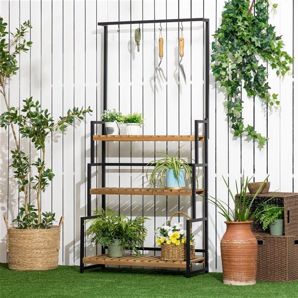 indoor planter wood Frame Wall Planter + Pot