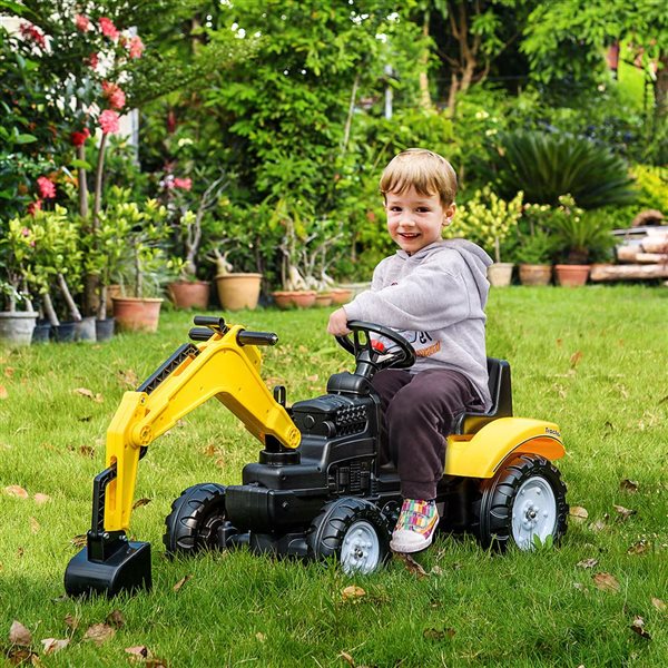 Aosom Yellow Kids Ride on Excavator