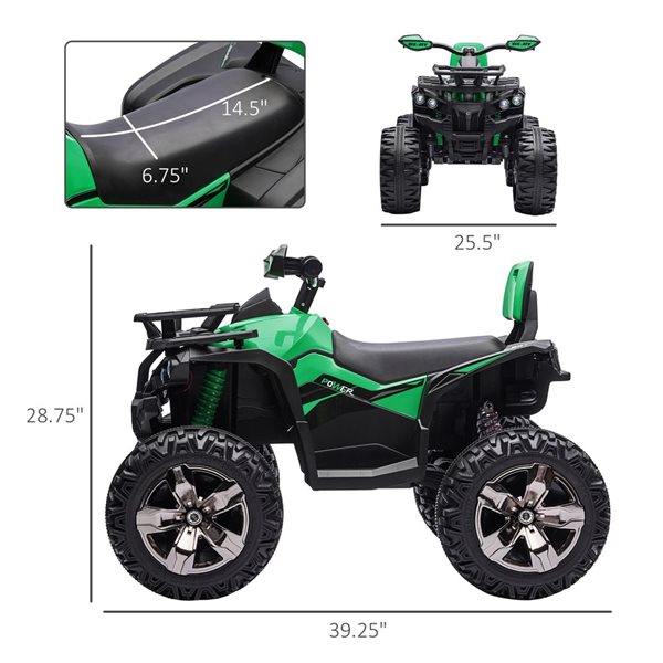 Aosom 12V Kids Four Wheeler ATV Ride-on Car