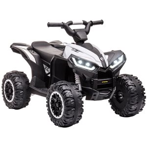 Voiture électrique quad à quatre roues pour enfants par Aosom, 12V, noire