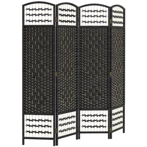 HomCom 5.6-ft Black 4 Panel Folding Room Divider