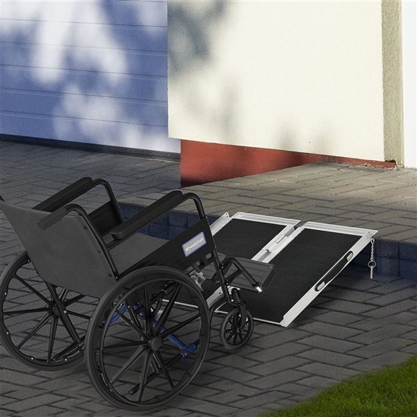 HomCom 2-ft Non-skid PVC Wheelchair Ramp