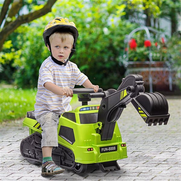 Voiture de chantier 3-en-1 pour enfant par Aosom, vert