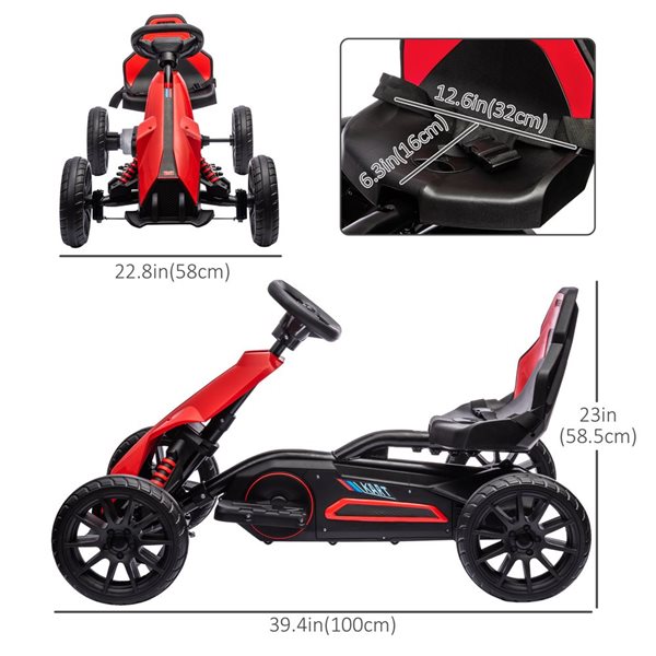 Aosom Red 12V Kid Electric Go Kart