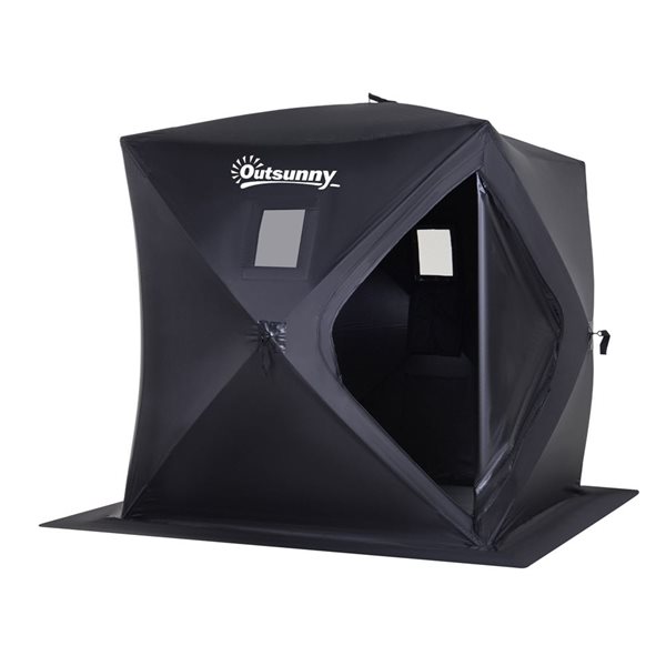 Outsunny Black 2 Person Pop Up Ice Fishing Tent