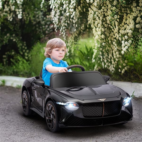 Aosom Black 12V Electric Ride on Car with Butterfly Doors