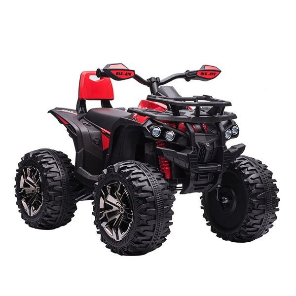 Voiture électrique quad à quatre roues pour enfants par Aosom, 12V, rouge