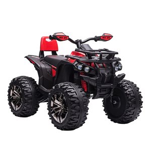 Voiture électrique quad à quatre roues pour enfants par Aosom, 12V, rouge