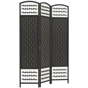 HomCom 5.6-ft Black 3 Panel Folding Room Divider