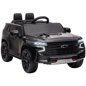 Aosom Black 12V 3 Speeds White Licensed Chevrolet TAHOE Ride On Car with Remote Control
