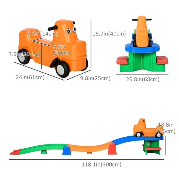 Qaba 9.8 ft Up and Down Roller Coaster Ride on Toy 370 295V00MX RONA