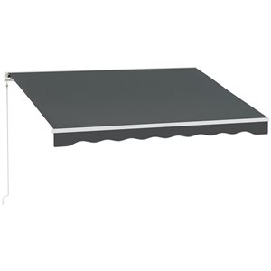 Auvent rétractable électrique par Outsunny, 10 x 18 pi, gris