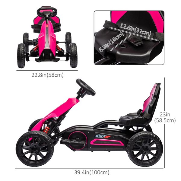 Aosom Pink 12V Kid Electric Go Kart