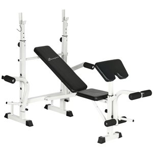 Banc de musculation réglable multi-function par Soozier, blanc