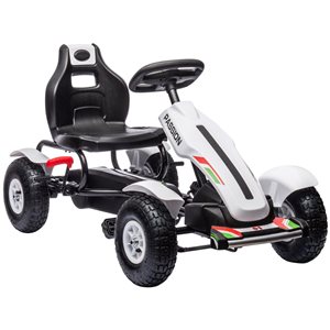 Kart à pédales pour enfants par Aosom, blanc