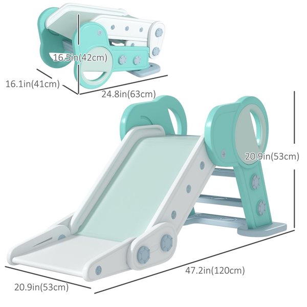 Module de jeu pour enfant avec glissade de Qaba, turquoise