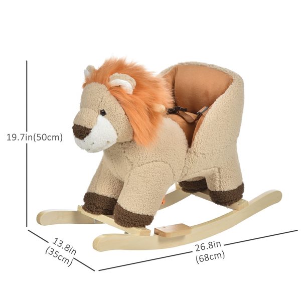 Lion en peluche à bascule pour bébé par Qaba