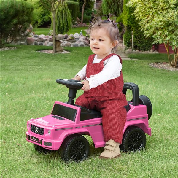 Aosom Pink Kids Ride On Sliding Car with Hidden Under Seat Storage