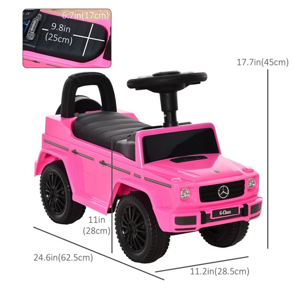 Aosom Pink Kids Ride On Sliding Car with Hidden Under Seat Storage