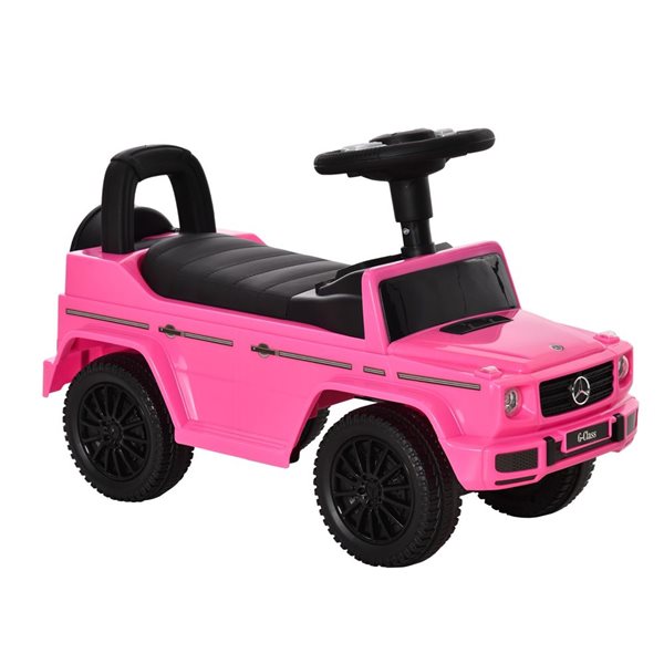 Voiture coulissante pour enfants sous licence Mercedes-Benz par Aosom, rose