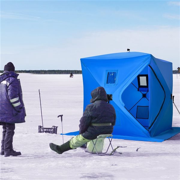 Outsunny Blue 2 Person Pop Up Ice Fishing Tent