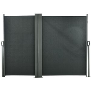 Outsunny 236-in x 63-in Grey Double Retractable Side Awning Patio Screen