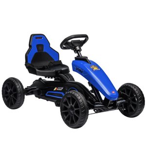 Aosom Blue 4 EVA Wheels Pedal Powered Go Kart for Kids