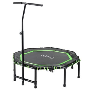 Mini trampoline avec poignée réglable par Soozier, 48 po, vert