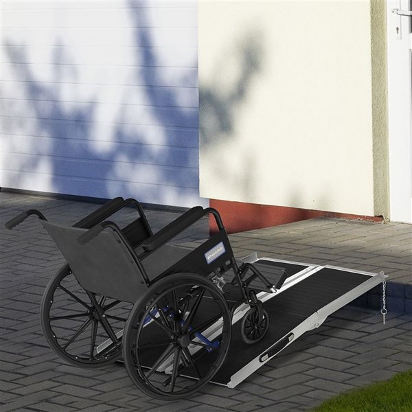 HomCom 4-ft Non-skid Plastic Portable Foldin Wheelchair Ramp