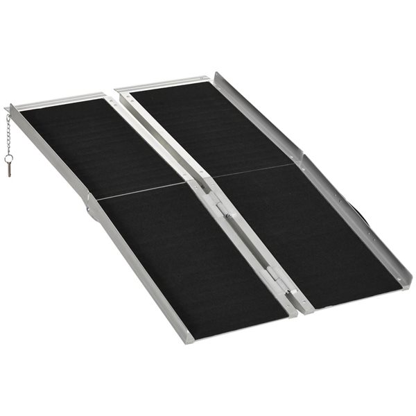 HomCom 4 Ft Non Skid Plastic Portable Foldin Wheelchair Ramp 713   332023060 MainImage 001 L 