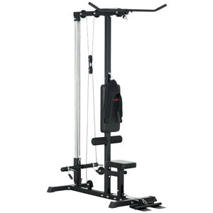 Soozier Lateral Pull Down Machine Cable Station with Adjustable Seat