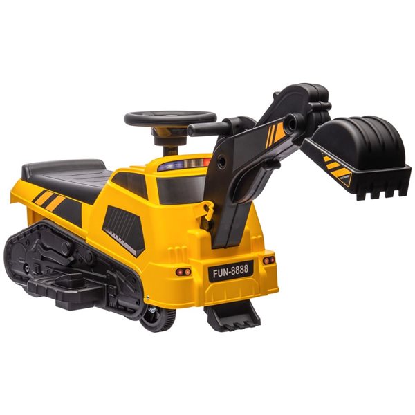 Tracteur de construction électrique pour enfants 3-en-1 par Aosom, 6 V, jaune