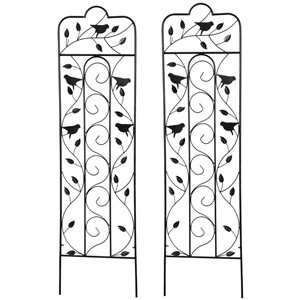 Outsunny 59-in 2-Pack Metal Garden Trellis for Climbing Plants