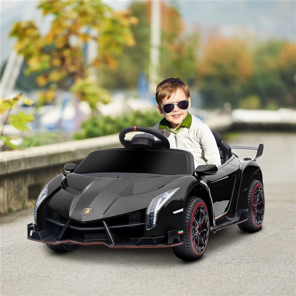 Aosom Black 12V Electric Ride on Car with Butterfly Doors