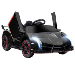 Aosom Black 12V Electric Ride on Car with Butterfly Doors