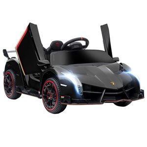 Voiture électrique avec portes papillon pour enfants par Aosom, 12 V, télécommande incluse, noir