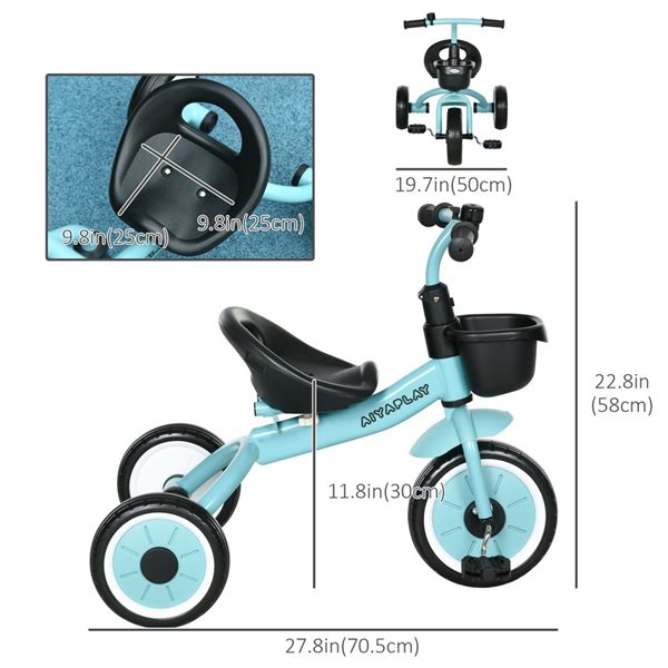 Tricycle pour enfant par Qaba, bleu