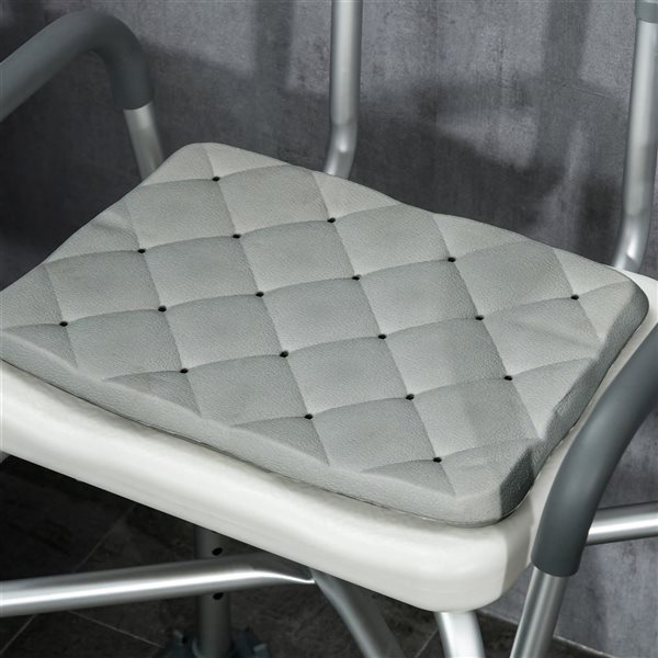 HomCom Shower Chair with Removable Padded Cushion and Suction Cup Feet